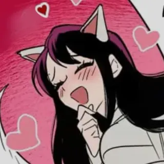 🦊 Catgirl, Anime, Süß, Herzen, Kawaii, Sticker whatsapp sticker