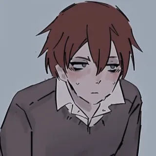 ❄️ 애니메이션, 만화, 소년, 슬픈, 피곤한 telegram sticker