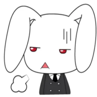 😪 兔子, 中指, 冒犯, 卡通, 生气, 兔子, 粗鲁 whatsapp sticker