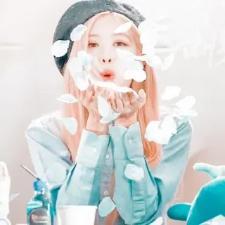 🌸 persona, ritratto, soffiare, fiori, donna, rosa, cantante whatsapp sticker