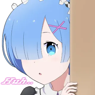 👀 Rem Huh... Anime, Rem, Dễ thương, Bối rối, Maid, Phim hoạt hình telegram sticker