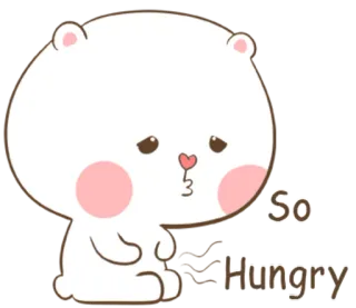 🐽 So Hungry urso, faminto, fofo, desenho animado telegram sticker