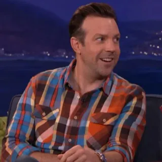 😂 Jason Sudeikis актер, мужчина, портрет, телевидение, комедия telegram sticker