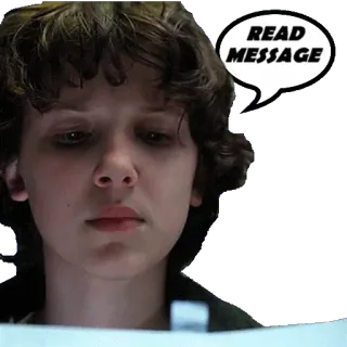✉ Eleven Stranger Things READ MESSAGE Stranger Things, Eleven, read, message, sticker, tv show, character, netflix telegram sticker
