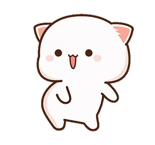 ⭐️ cat, kawaii, cartoon, cute, kitten, white cat telegram sticker
