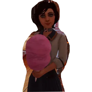 🍿 Elizabeth BioShock Infinite Bioshock Infinite, Элизабет, видеоигра, персонаж, сахарная вата telegram sticker