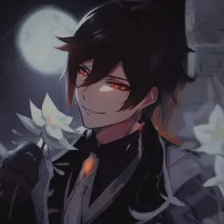 🍵 Zhongli Genshin Impact Anime, Postać, Gra wideo, Genshin Impact, Zhongli, Fantasy telegram sticker