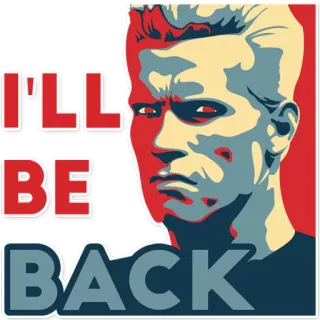⏳ Terminator I'll be back película, ciencia ficción, robot, futuro, arnold schwarzenegger telegram sticker