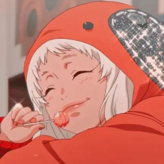 🍭 애니메이션, 만화, 막대사탕, 귀여운, 행복한, 카와이, 후드티 telegram sticker
