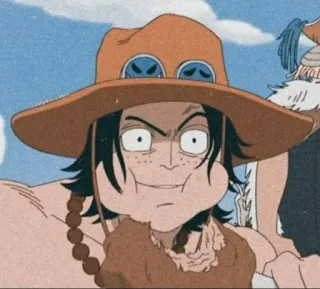 😏 Portgas D. Ace One Piece Аниме, Ван Пис, Портгас Д Эйс, Мультфильм, Персонаж telegram sticker