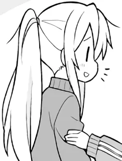 😲 anime, manga, cartoon, girl, ponytail, cute whatsapp sticker