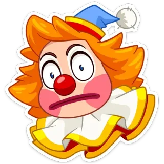 😐 Clown, Émoji, Autocollant, Triste, Visage whatsapp sticker