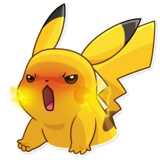 😡 Pikachu Pokemon pokemon, pikachu, angry, anime, electric telegram sticker