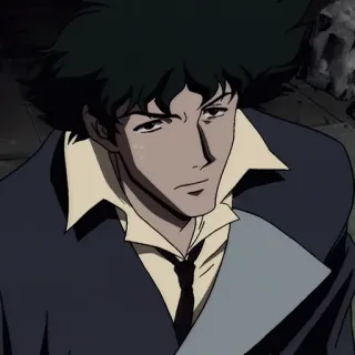 🚬 Spike Spiegel Cowboy Bebop Anime, Cowboy Bebop, Spike Spiegel, Personagem, Anime anos 90, Faroeste espacial whatsapp sticker