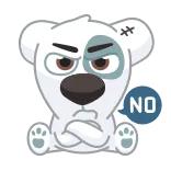 😕 NO Hoạt hình, Động vật, Gấu, Không, Từ chối, Bất đồng whatsapp sticker