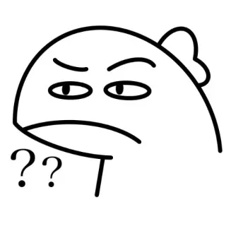 ❔ poisson, expression, confus, question, dessin animé, dessin whatsapp sticker