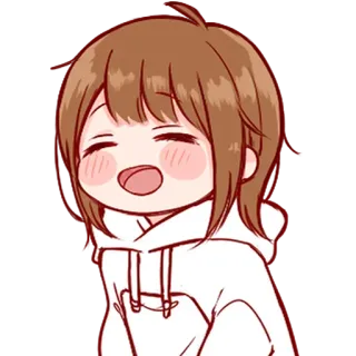 💞 anime, girl, chibi, cartoon, cute, happy, hoodie telegram sticker