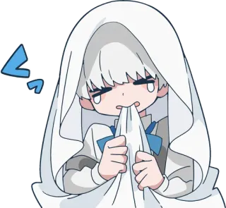 😣 płacz, smutny, anime, manga, emocjonalny, słodki, kreskówka telegram sticker