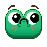 😟 rana, pegatina, dibujos animados, animal, lindo telegram sticker