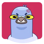 🤬 arrabbiato, piccione, cartone animato, uccello, infastidito, illustrazione, personaggio telegram sticker