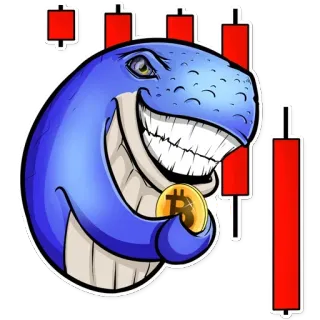 📉 baleia, Bitcoin, cripto, investimento, trading, gráfico de candlestick telegram sticker