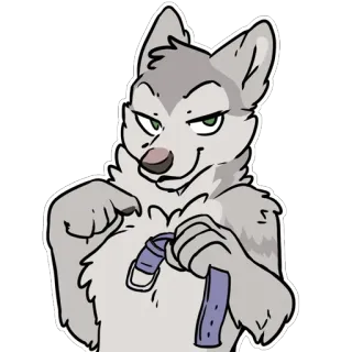 🐶 Wolf, Furry, Antropomorf, Dier, Cartoon telegram sticker