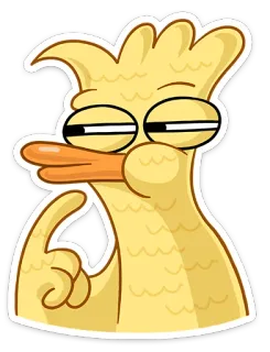 🤔 sticker, dibujos animados, pájaro, pato, gracioso, animal whatsapp sticker