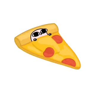 🙂 ピザ, 食べ物, 漫画, スライス, かわいい, 面白い telegram sticker