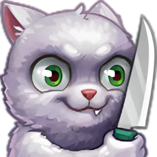 💀 cat, knife, animal, cartoon, pet, cute telegram sticker