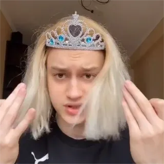 👸 doigt d'honneur, offensant, geste, ado, couronne telegram sticker