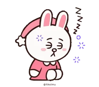 😴 晚安晚安啦 sonolento, cansado, noite, coelho, desenho animado, boa noite telegram sticker