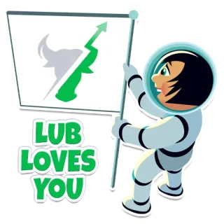 🥰 LUB LOVES YOU amour, aime, toi, sticker, astronaute, taureau, drapeau whatsapp sticker