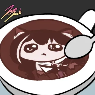 🐱 Zap Snack Аниме, Девушка-кошка, Каваий, Милый, Стикер whatsapp sticker