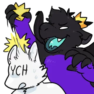 👑 YCH Furry, Anthro, Dragón, Lobo, Comisión, Arte telegram sticker