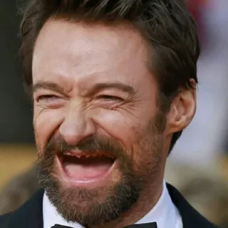 😂 Hugh Jackman acteur, célébrité, homme, sourire, portrait whatsapp sticker