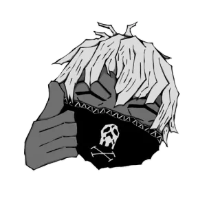 👍 caveira, personagem, máscara, ilustração telegram sticker