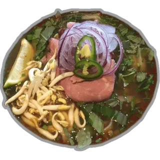 🍵 nourriture, pho, soupe, vietnamien, nouilles, boeuf, cuisine asiatique whatsapp sticker