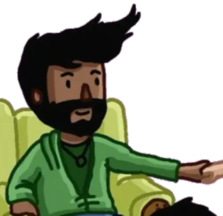😀 dibujo animado, hombre, sofá, sentado, casual whatsapp sticker
