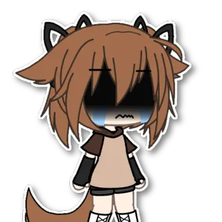 😭 грустный, плачущий, аниме, Gacha Club, грустное лицо, мультфильм telegram sticker