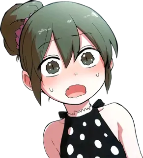 😳 Аниме, Девушка, Удивление, Мультфильм telegram sticker