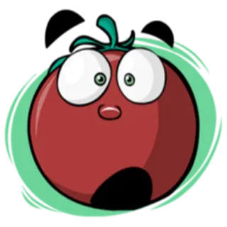 😨 tomat, kartun, terkejut, tanaman, sayuran, stiker whatsapp sticker