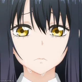 👻 anime, menina, chorando, lágrimas, triste, emocional telegram sticker