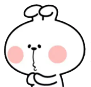 😔 bunny, cute, kawaii, rabbit, cartoon, animal telegram sticker