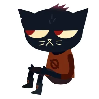 😠 Mae Borowski Night in the Woods мультфильм, персонаж, видеоигра, кошка, Night in the Woods telegram sticker
