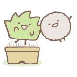 😀 可爱, 植物, 微笑, 卡哇伊, 花盆 telegram sticker
