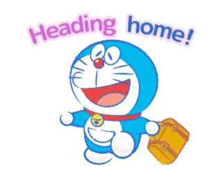🏠 Doraemon Heading home! Cartoon, Katze, Roboter, Reisen, Koffer, Heimreise telegram sticker