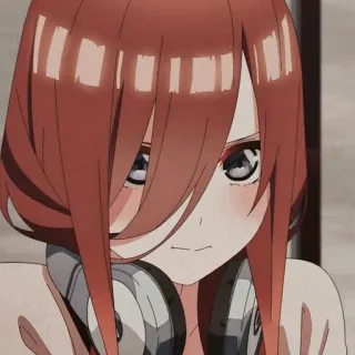 🌚 Miku Nakano The Quintessential Quintuplets Anime, Miku, Nakano, The Quintessential Quintuplets, Kopfhörer, Süß, Mädchen telegram sticker