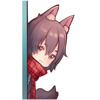 😏 Anime, Lupo, Sciarpa, Carino, Personaggio, Sbirciare telegram sticker