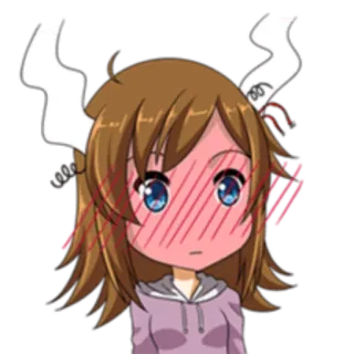😳 Anime, Chibi, Erröten, Süß, Cartoon, Sticker whatsapp sticker