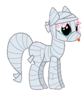 🤯 pony, mummy, cartoon, bandage, cute, halloween telegram sticker